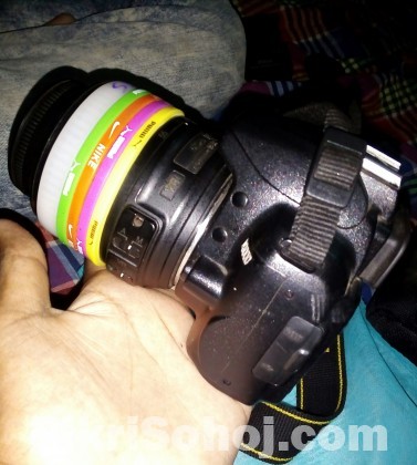 Nikon d3000 with 18-55 mm lens
